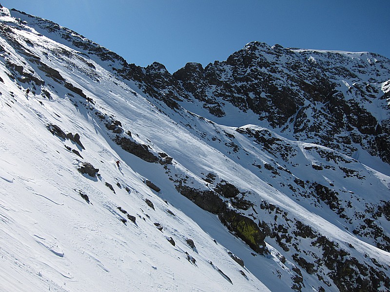 Pic Madron versant N : début de descente délicat (verglacé)
