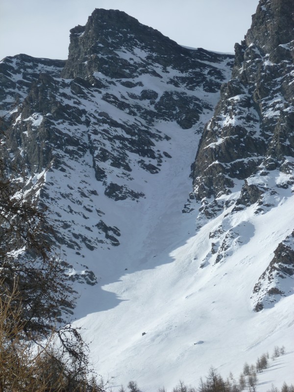 couloir de Chateaurenard : neige grise à l'axe