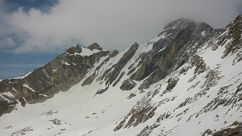 #1 Pointe de la partie : Pointes de la parties et grand roc depuis le col du ravin noir Pointe de la partie : Pointes de la parties et grand roc depuis le col du ravin noir