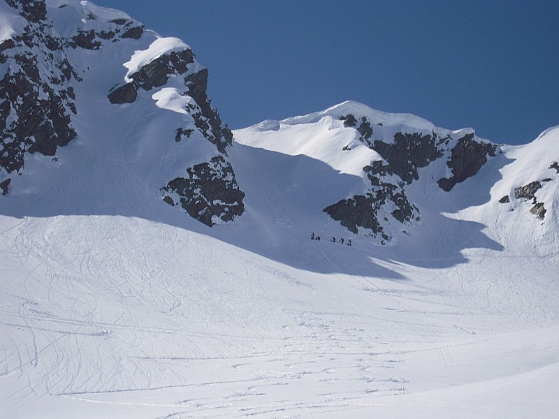 mirantin : couloir pour accederer à l'arete de la grande journée