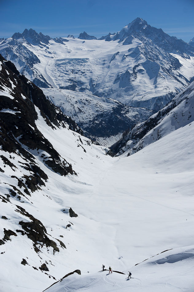 Vallon de Tré les Eaux : les trois face au Chardonnet