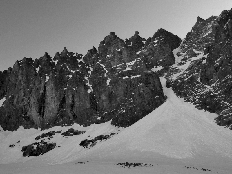 #6 Couloir W du Flambeau : purgé. Couloir W du Flambeau : purgé.
