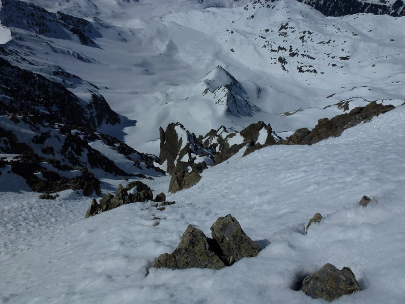 #5 Mt Tondu : Passage dans le 2e couloir, l Mt Tondu : Passage dans le 2e couloir, l'expo est plus présente
