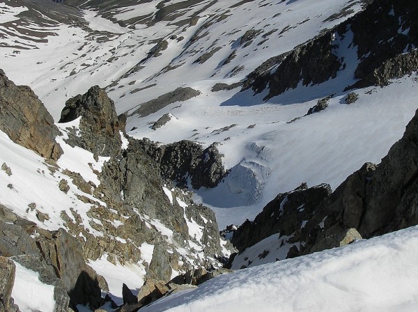 Glacier de la Cochette : Le glacier de la Cochette et son petit sérac vu du sommet