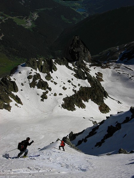 #5 NE du Pra : Sev et Mick dans le haut de la face NE du Pra : Sev et Mick dans le haut de la face