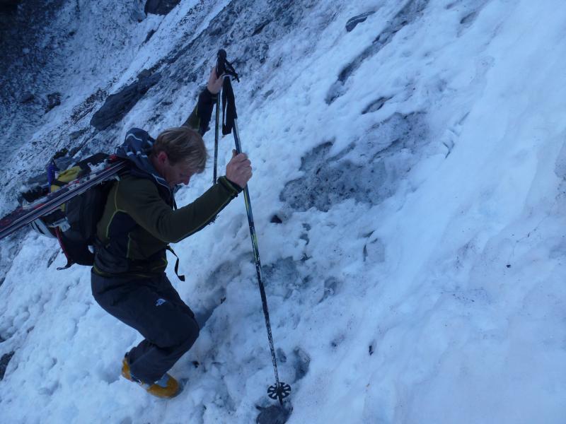 #2 Couloir du Lion : ça promet,une belle descente, avec cette neige pourrie !! Couloir du Lion : ça promet,une belle descente, avec cette neige pourrie !!