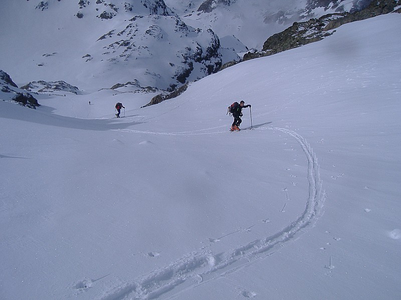 direction grande lance : vallon au dessus des Doménons, la neige était parfaite, à tracer et à skier!