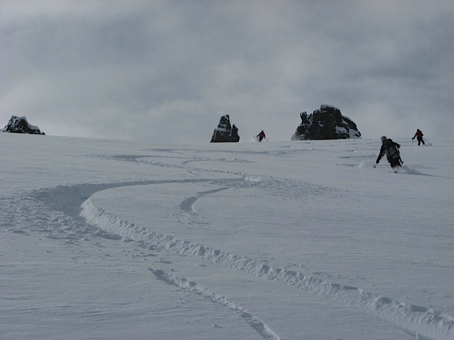 Glacier du Tabuchet : Gavage de poudre