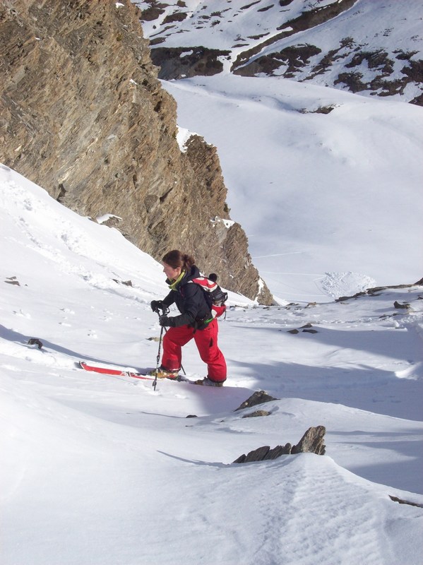 #4 Pauline : fin de la première montée skis aux pieds... Pauline : fin de la première montée skis aux pieds...