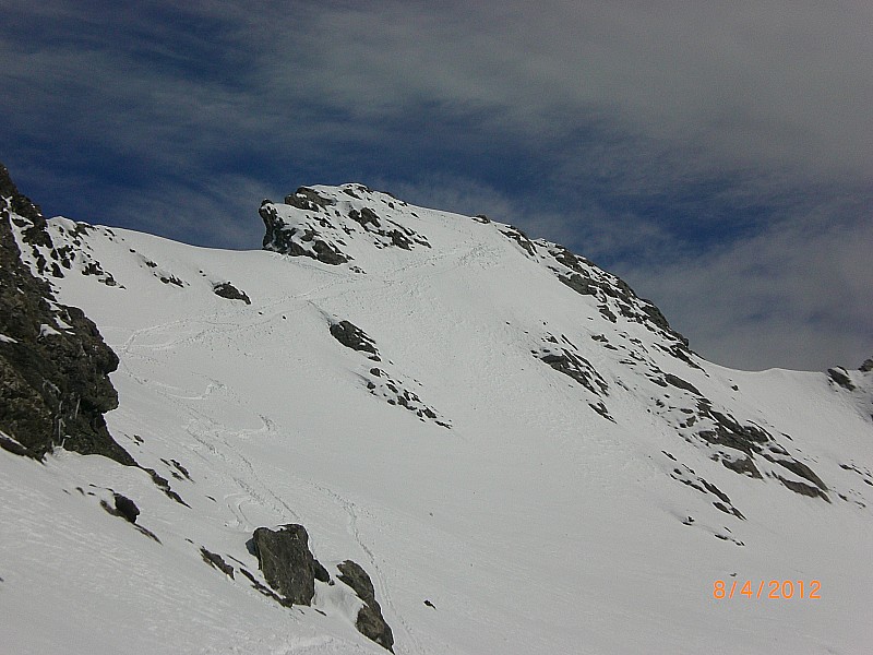 #11 Roche Noire : Le haut de l Roche Noire : Le haut de l'arête SE, objectif du jour ( le couloir S de la Roche Noire n'étant pas en condition, pas assez de neige)
