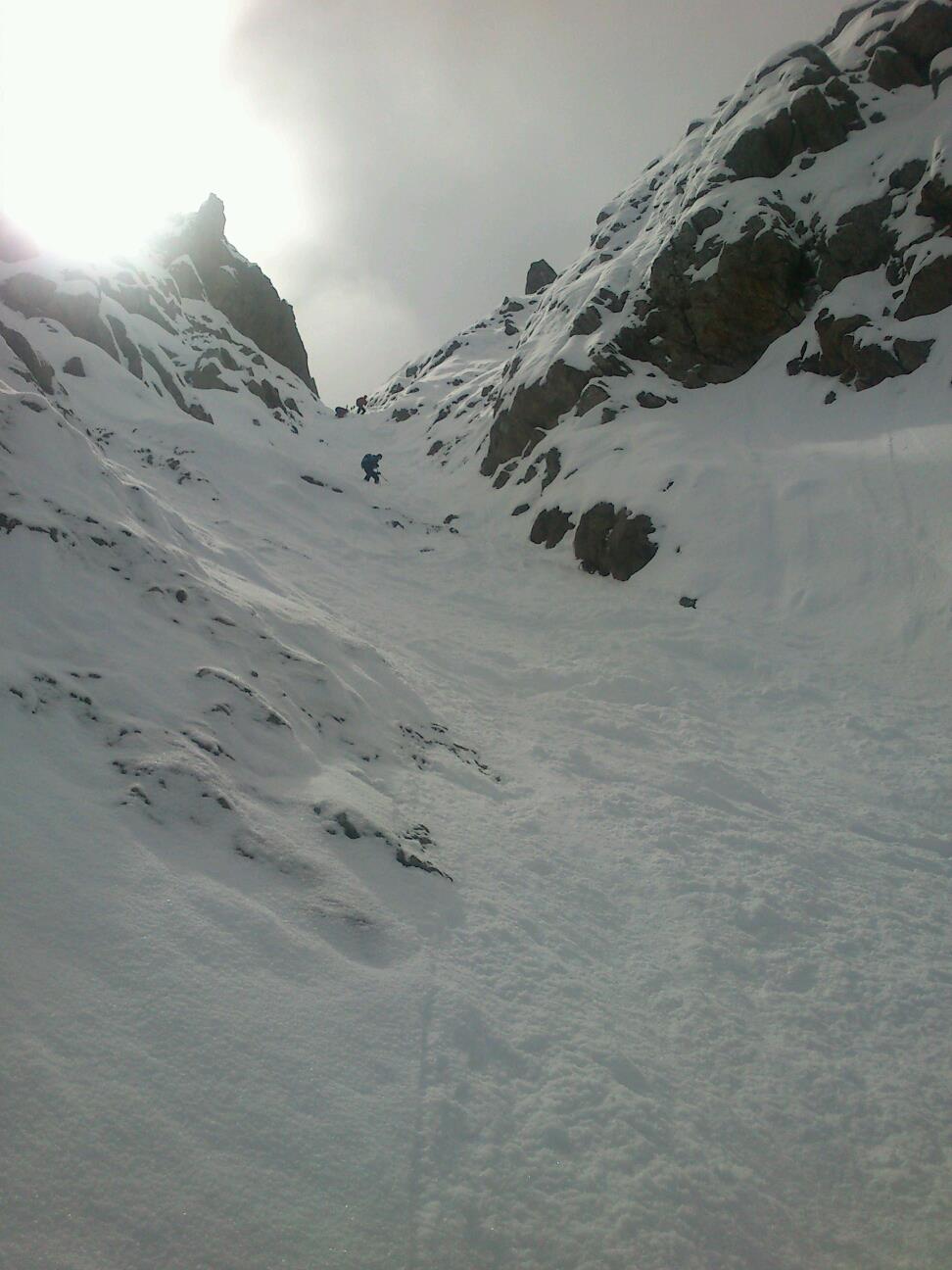 #1 La partie haute du couloir. : La partie la plus raide et la plus étroite. La partie haute du couloir. : La partie la plus raide et la plus étroite.