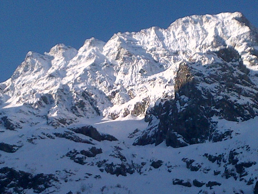 le Sirac ce matin : photo de mauvaise qualité, mais pour donner une idée de l'enneigement.