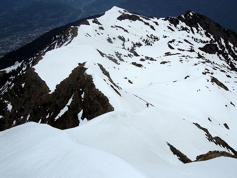 #1 Arête N Dent du Corbeau : Cheminement mixte entre le pt 2144 et le sommet. Arête N Dent du Corbeau : Cheminement mixte entre le pt 2144 et le sommet.