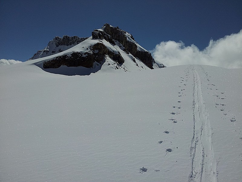 #4 Pointe de la Réchasse : Arrivée sur le replat vers 3000 m, belle trace (merci !) Pointe de la Réchasse : Arrivée sur le replat vers 3000 m, belle trace (merci !)