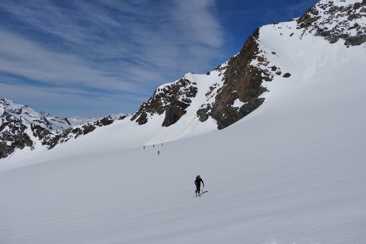 Glacier de Polset : Un groupe dans la "trace".