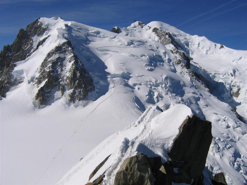 #1 Mont Blanc du Tacul : Itinéraire réalisé en piolet-crampon à la montée. Mont Blanc du Tacul : Itinéraire réalisé en piolet-crampon à la montée.