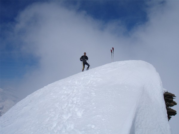 Grande Aiguille Rousse : Sylvain au sommet de la Grande Aiguille Rousse