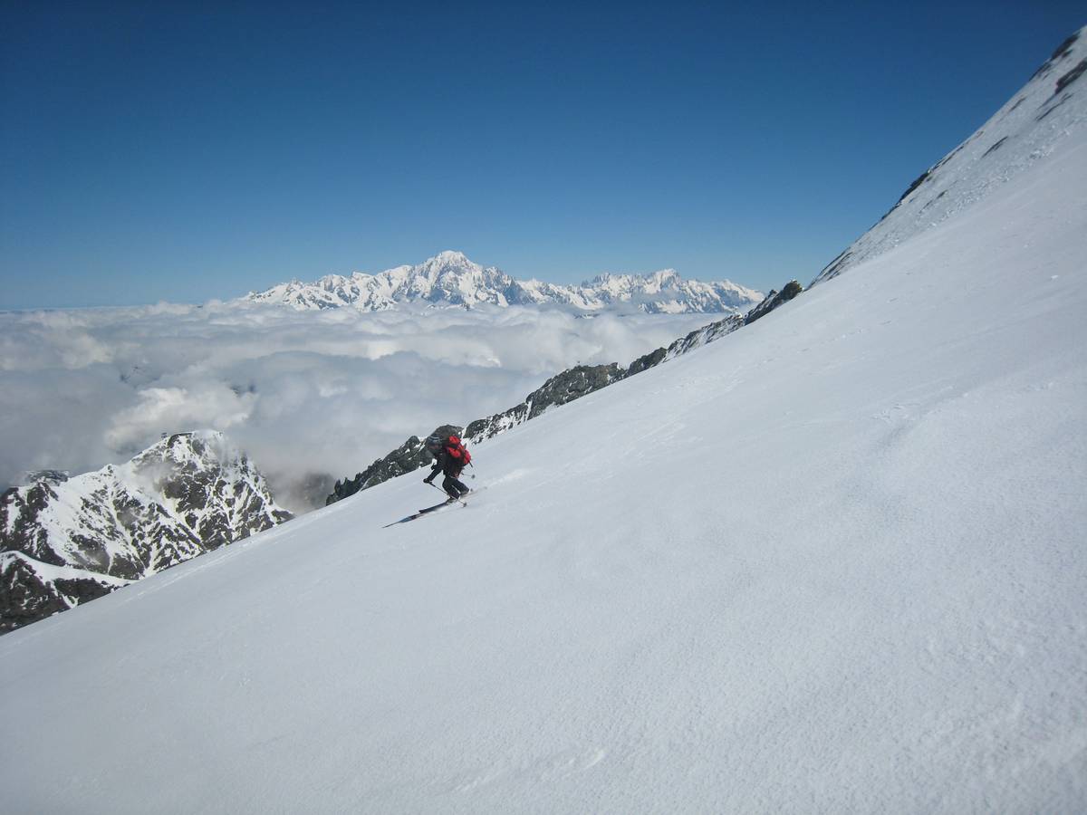 plein gaz devant le Mont Blanc