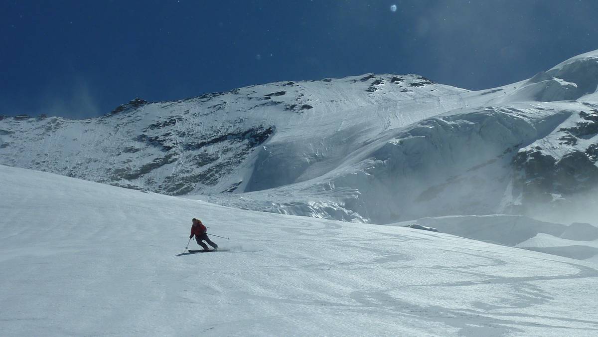 glacier du Geay : Delle devant les seracs de la rive gauche