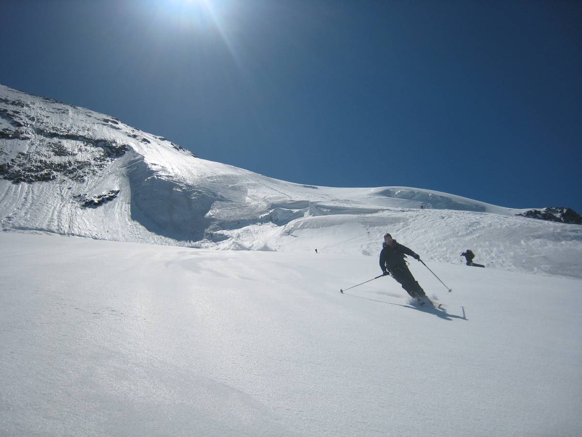 glacier du Geay : les pentes supérieures sont déjà loin