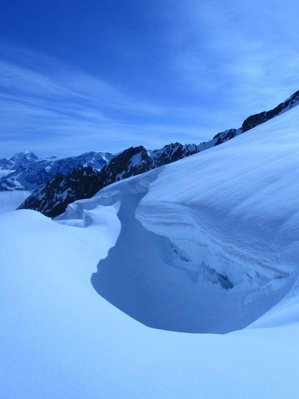 Glacier de Geboulaz : Une des nombreuses crevasses du glacier
