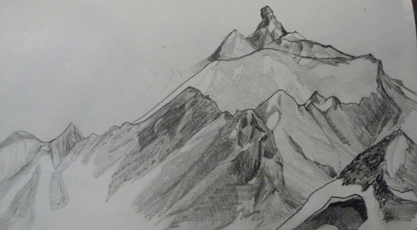 #7 la pointe percée et compagnie : dessiné depuis le sommet de la combe du grand crêt la pointe percée et compagnie : dessiné depuis le sommet de la combe du grand crêt