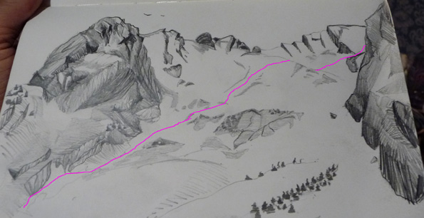 #6 combe de grand cret : dessiné depuis leparking combe de grand cret : dessiné depuis leparking