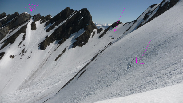 #3 les petites cassure : c les petites cassure : c'est pas loin au dessus de la grosse avalanche