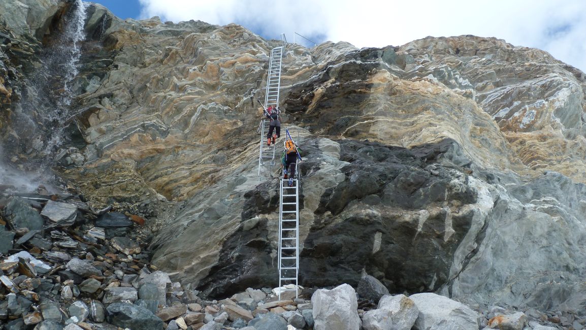 #7 Recul glaciaire : Les échelles pour accéder au Gornergletscher Recul glaciaire : Les échelles pour accéder au Gornergletscher