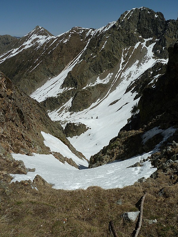 #7 Colletto Maladeccia : Du Collet, vue sur l Colletto Maladeccia : Du Collet, vue sur l'arrivée du couloir NNE