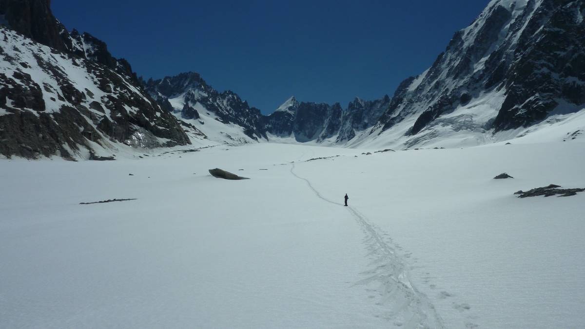 Retour : le glacier est vierge de traces