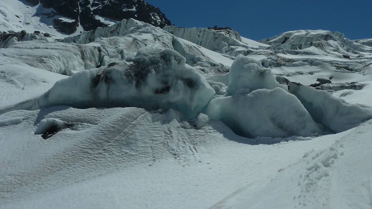 Glacier d'Argentiere : équilibre instable