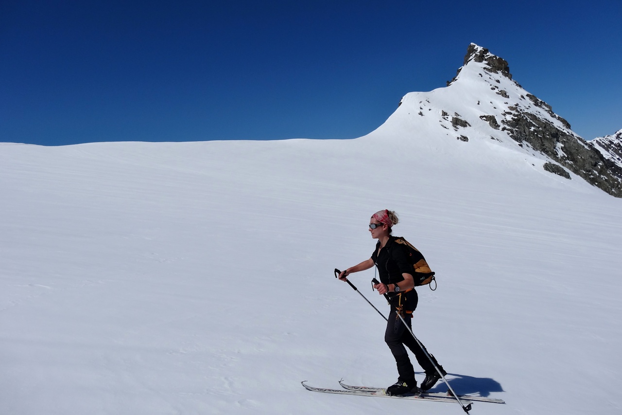 #13 Devant l Devant l'Aiguille de Polset : Caroline heureuse d'en terminer.