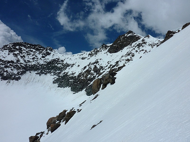 #6 Descente : Haut de la face. Mt Gebroulaz et Aig. de Polset. Descente : Haut de la face. Mt Gebroulaz et Aig. de Polset.