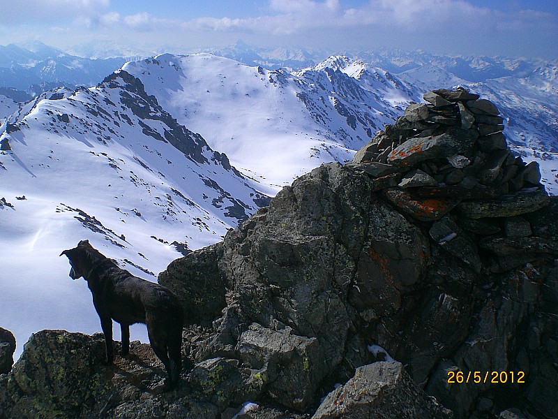 #3 Rocher de la Grande Tempête : Le sommet, au fond le versant N du Pic du Lac Blanc. Rocher de la Grande Tempête : Le sommet, au fond le versant N du Pic du Lac Blanc.