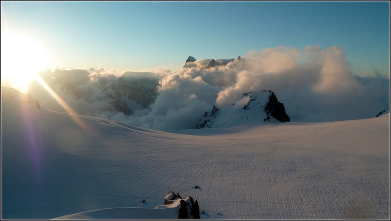 Glacier du Géant : Atmosphère limide du matin