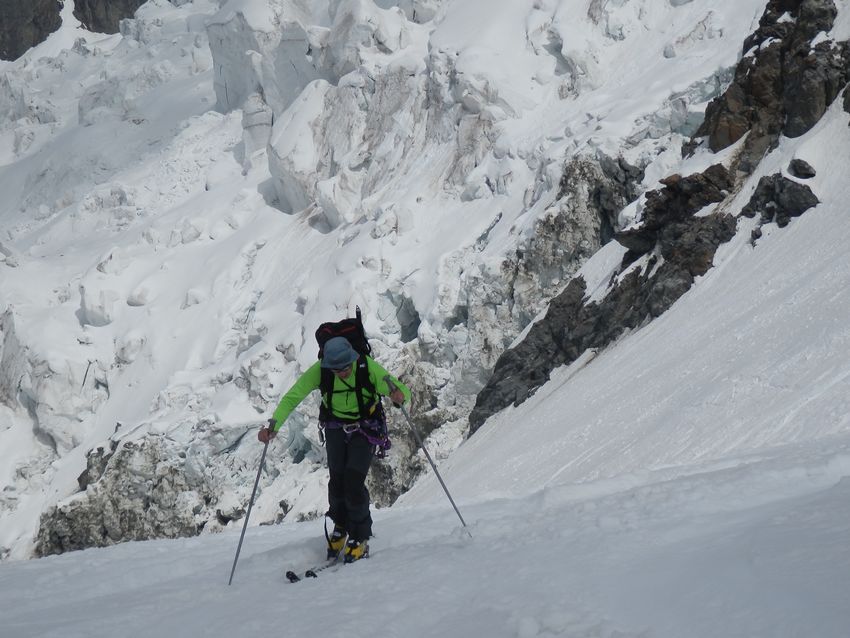 Didier en action : Avec le glacier des Bossons en toile de fond