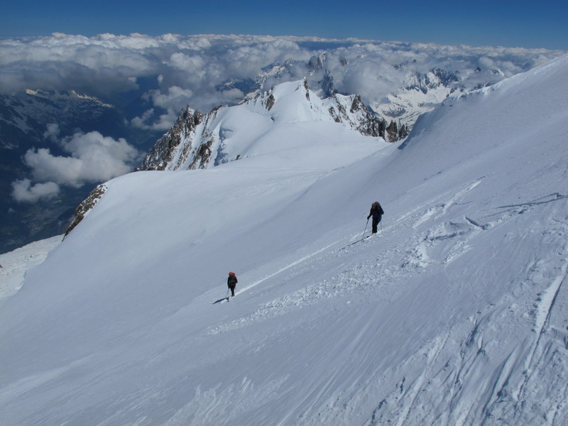 Face nord : début de la descente avec Pat et Jeroen