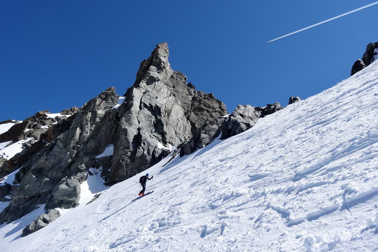 Sous la brêche : Georges dans les derniers mètres.