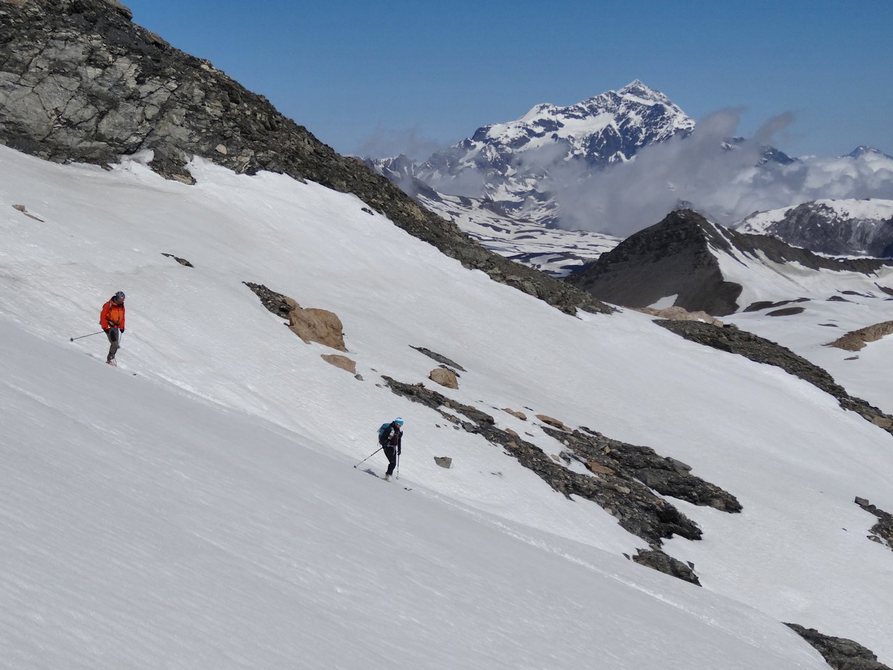 Bas de la descente : Avant une longue traversée vers l'Est.