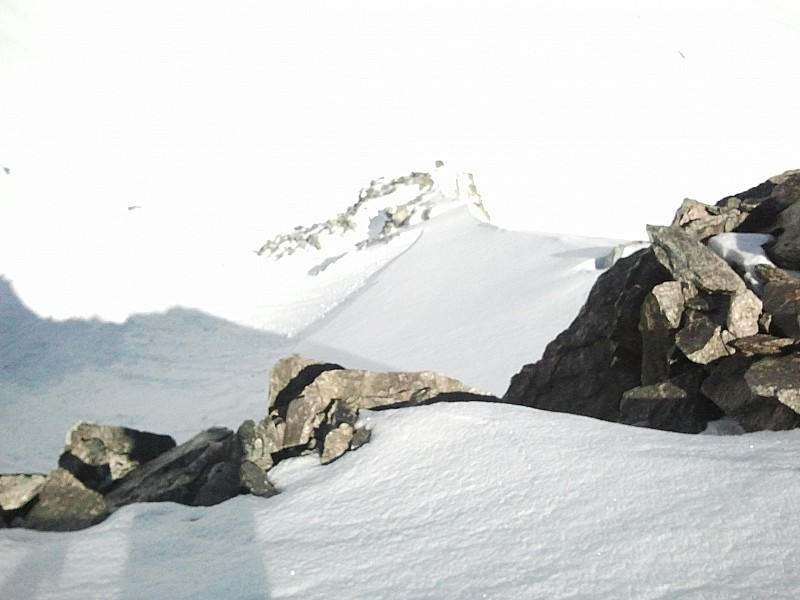 #5 vue depuis l vue depuis l'arete sommitale : vue sur la face ouest, l'itinéraire de descente