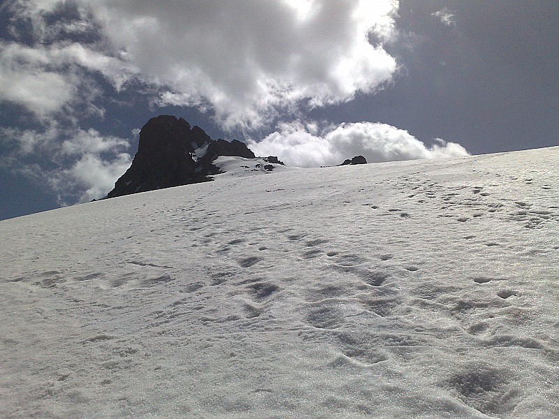 Epaule W du Rateau : Depuis sous le col de la Girose