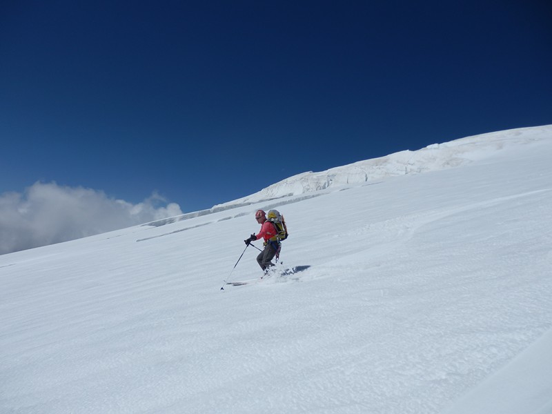 #31 Descente : Avant d Descente : Avant d'arriver au Refuge Gnifetti : neige plus lourde
