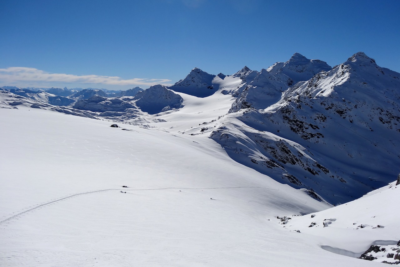 #3 Glacier de Chavières : Après le franchissement du col de Thorens. Glacier de Chavières : Après le franchissement du col de Thorens.