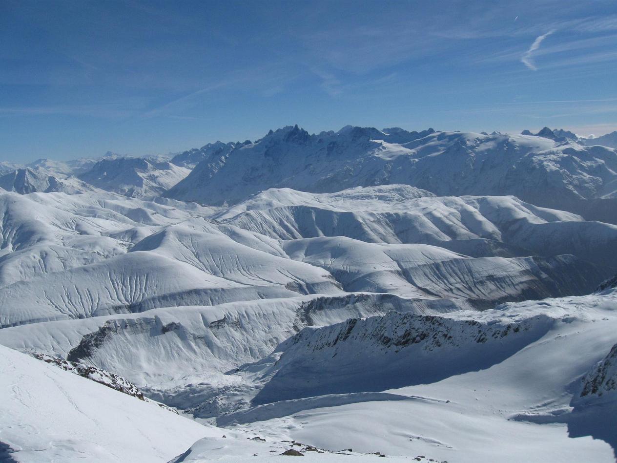 Depuis le sommet : Ecrins, Viso, plateau d'Emparis