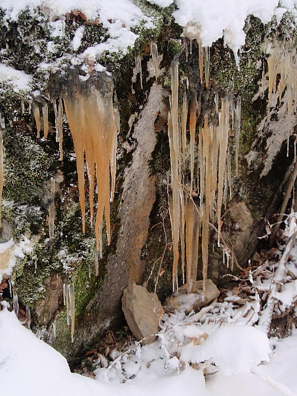 Glace Orange : Curiosité naturelle ... qui fait penser aux fameux "Mr Freeze" !