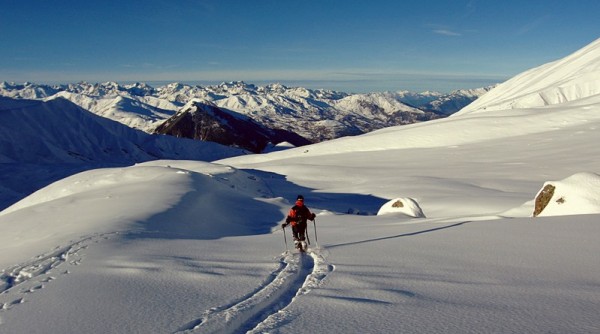 p'tite poudre : Fin de journée panoramique pour ce "poor lonesome skier"