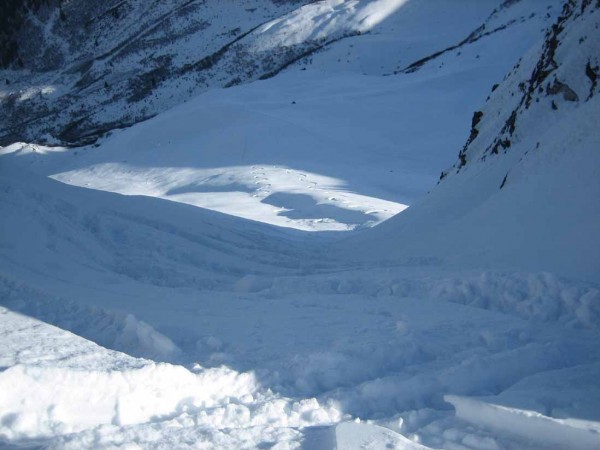 Le couloir : Photo prise du sommet du couloir.