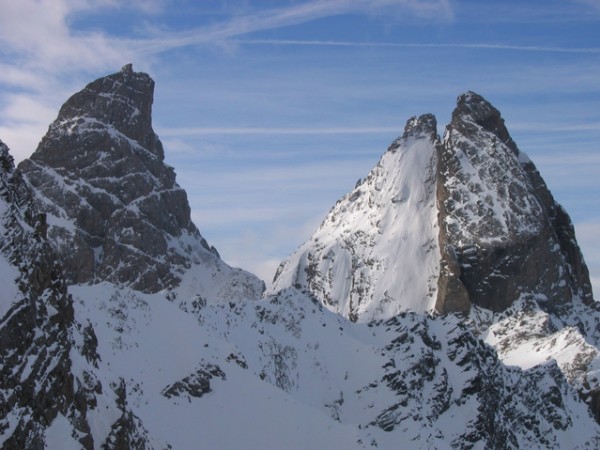 #3 Aiguille d Aiguille d'Arves : Deux des Aiguilles d'Arves vue de la sortie du couloir