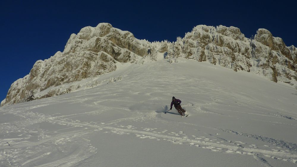 #17 Grand Ski : jolies courbes et grand ski sous la face ouest du Petit Som Grand Ski : jolies courbes et grand ski sous la face ouest du Petit Som